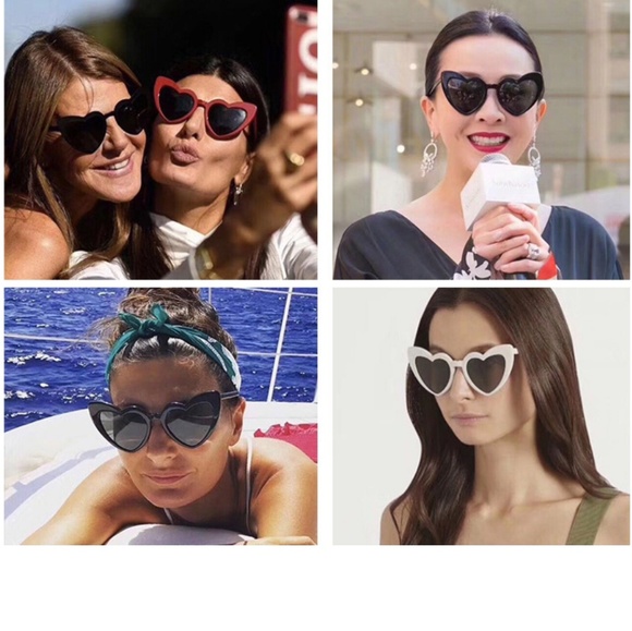 RETRO OVERSIZE LOLITA HEART SHAPED SUNGLASSES MOD - Picture 6 of 7